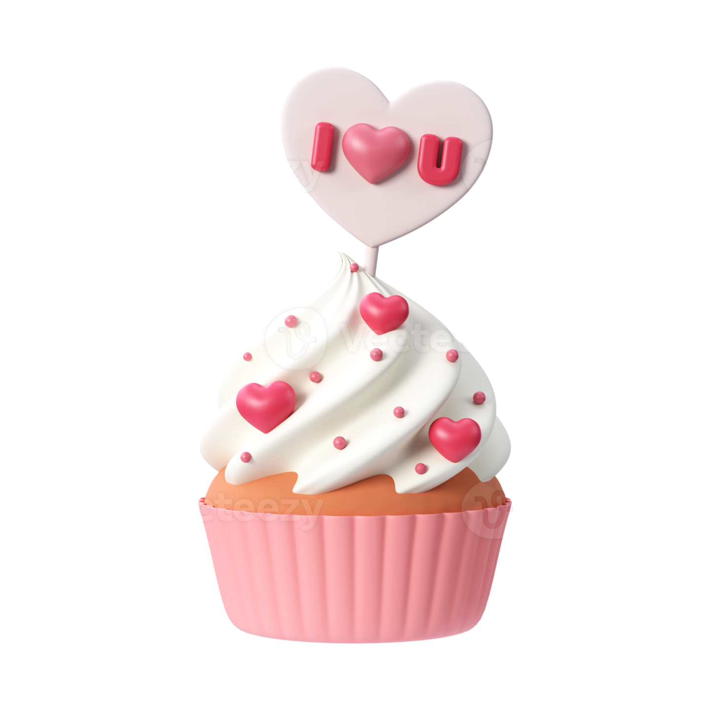 a cupcake with a heart on top