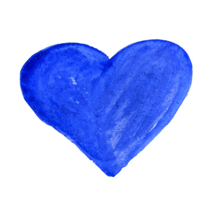 a blue heart on a white background