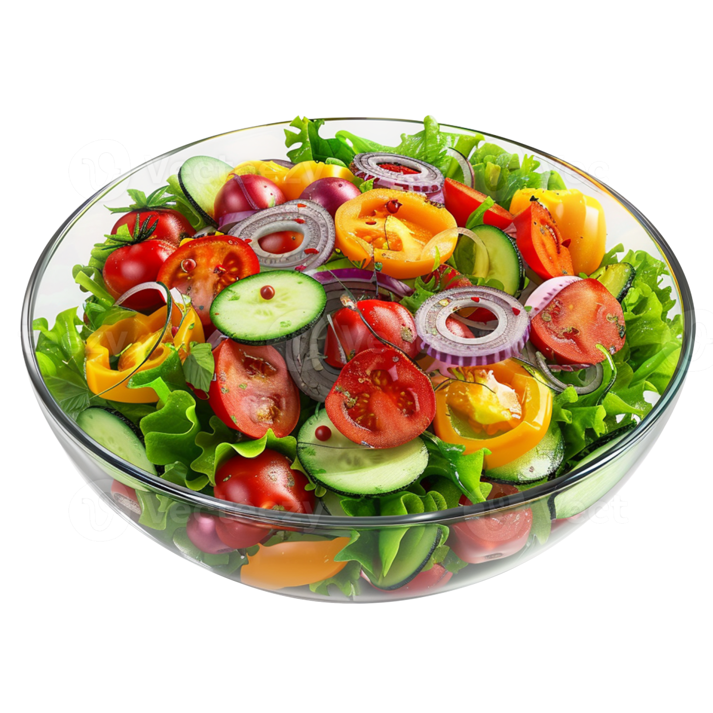 a glass bowl filled with fresh vegetables