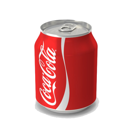 a can of coca on a white background
