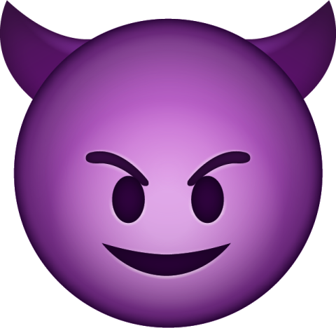 a purple ball with horns on it