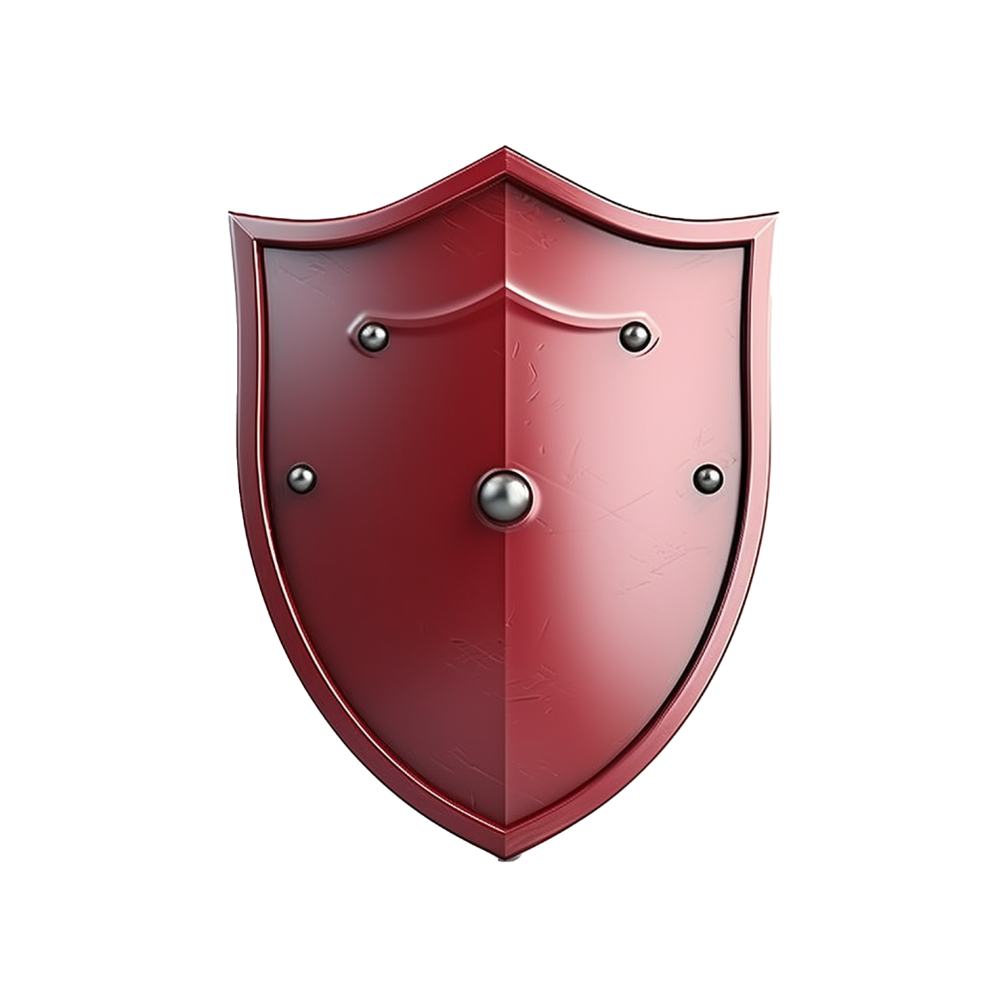 a red shield on a white background