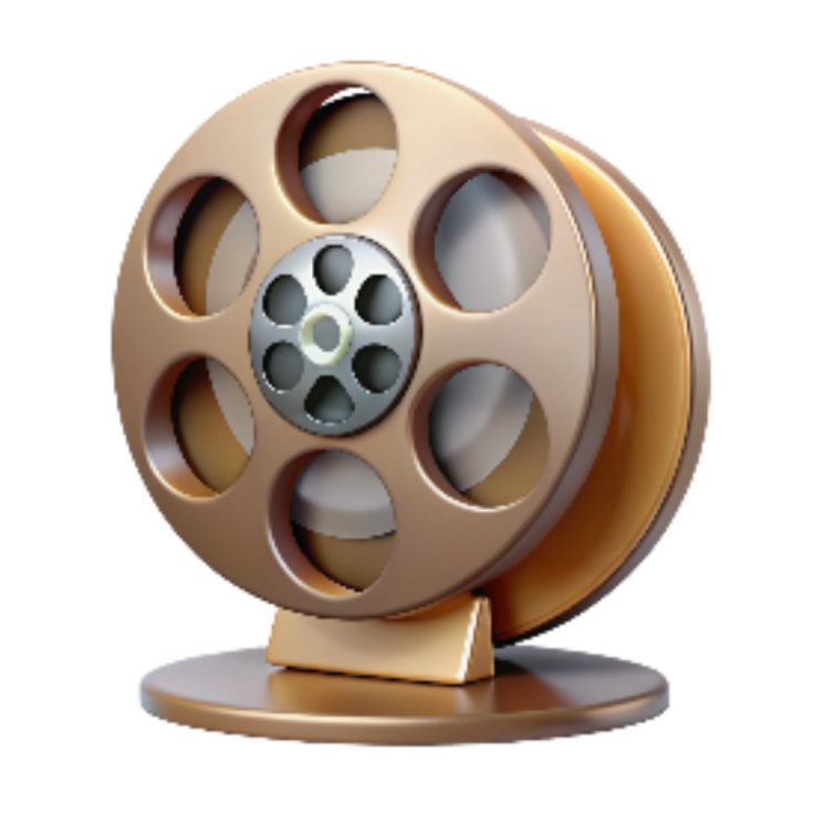 a movie reel on a white background