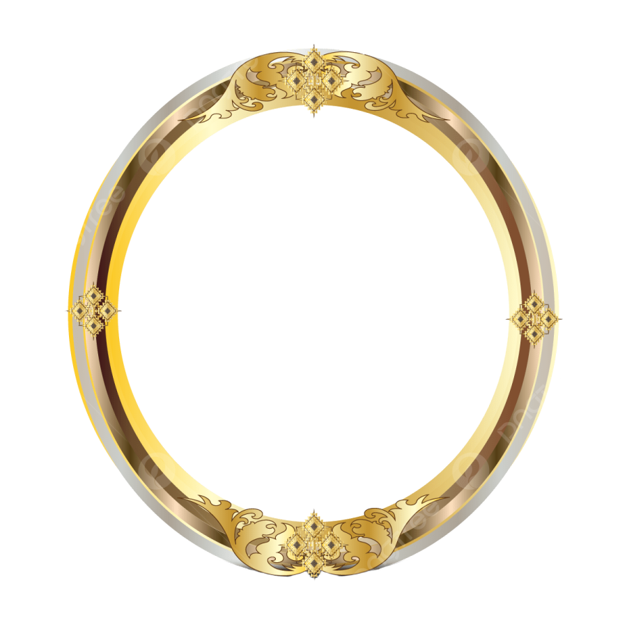 a gold ring with a white background