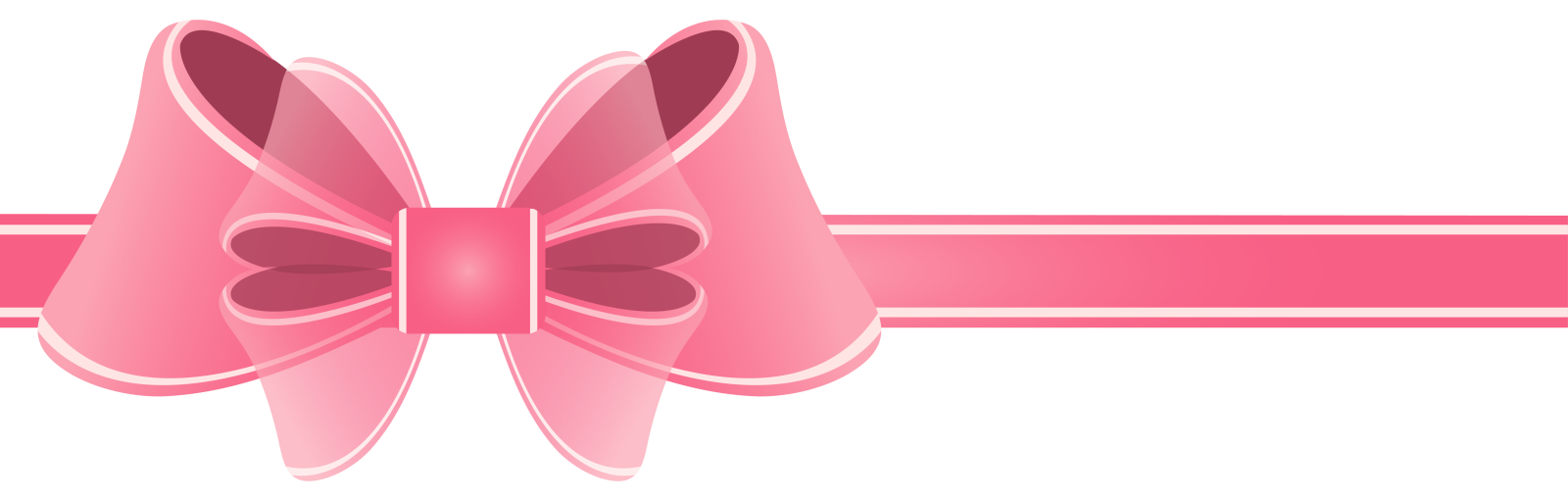 a pink ribbon with a bow on it