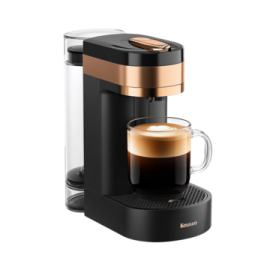a coffee machine with a cup of coffee
