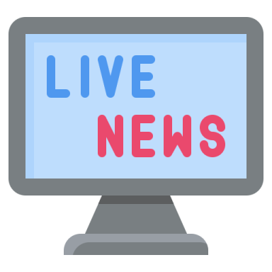 the live news logo on a computer screen
