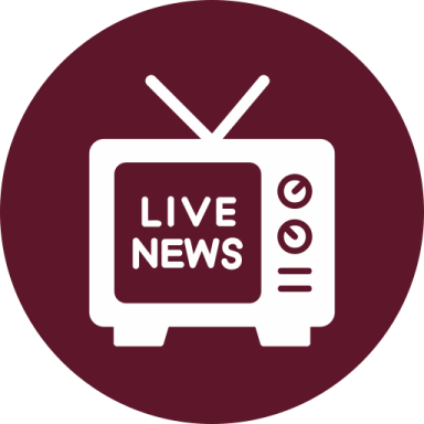 the live news logo in a red circle