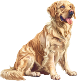 a dog sitting down with its tongue out