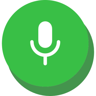 a green icon of a microphone