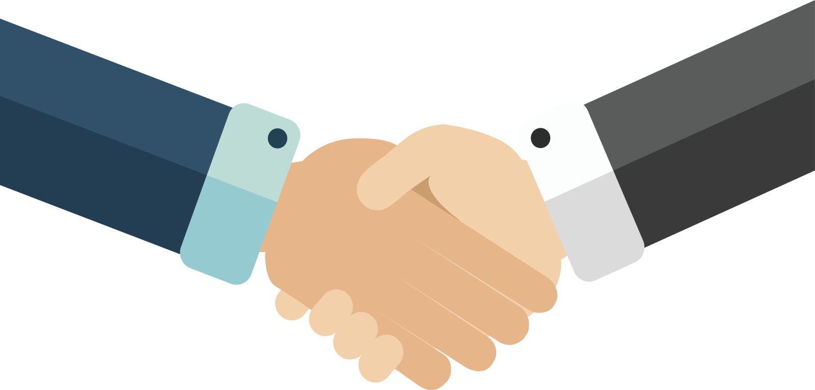 two hands shaking over each other hands
