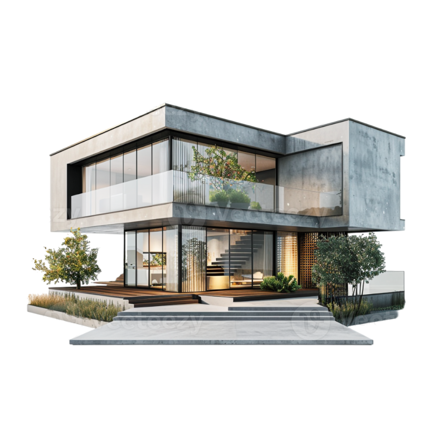 a 3d rendering of a modern house