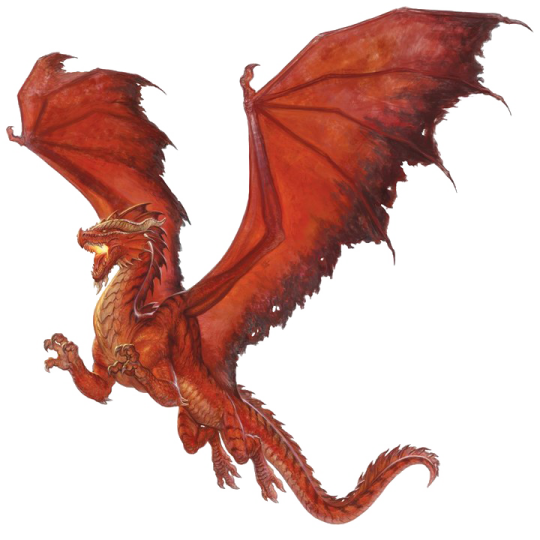 a red dragon flying in the air