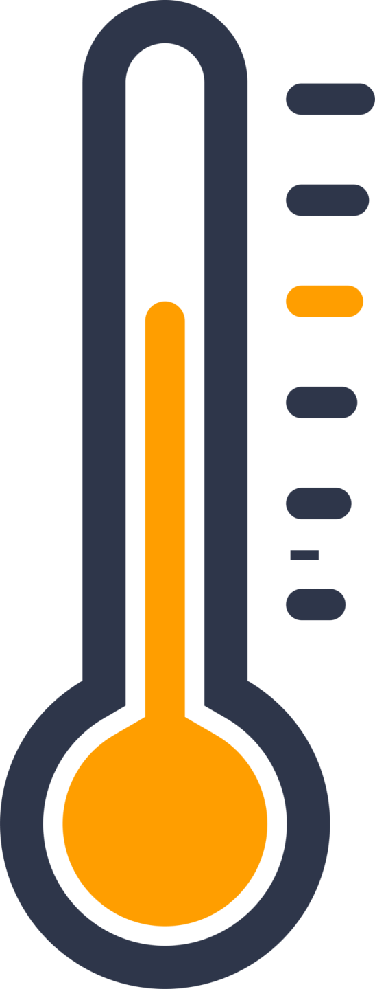 a thermometer on a white background
