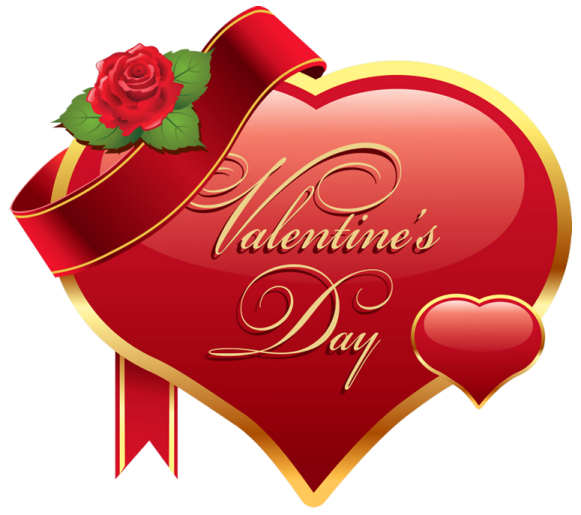 a red heart with a rose on it and the words happy valentine day