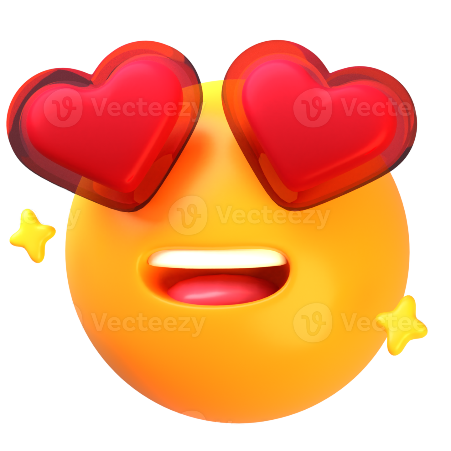 a smiley face with hearts on it