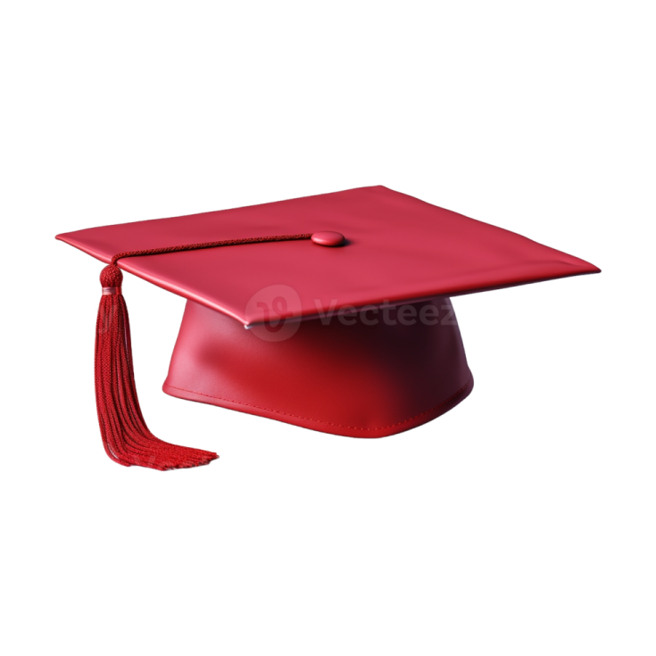 a red graduation cap on a white background