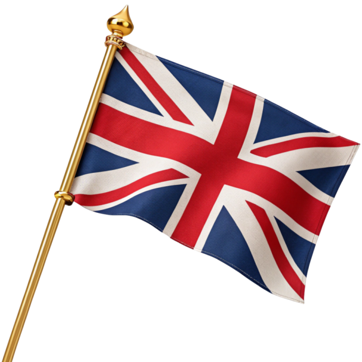a british flag on a pole
