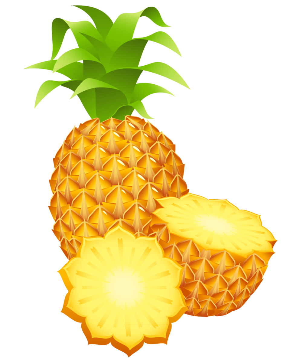 a pineapple cut in half