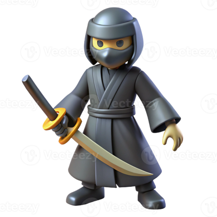 a lego ninja with a sword in his hand