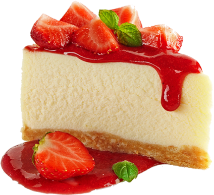 a piece of cheese cake with strawberries on top