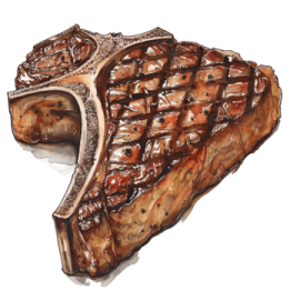 a drawing of a piece of meat
