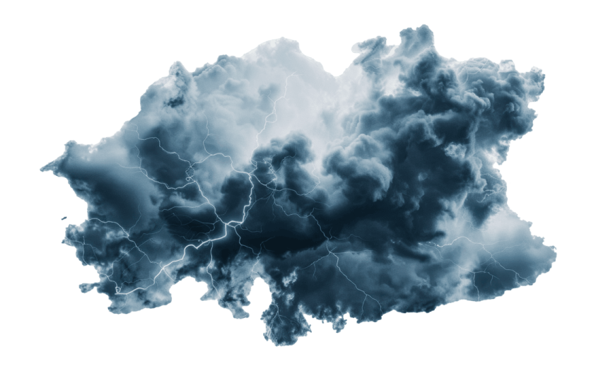 a cloud with lightning in the sky