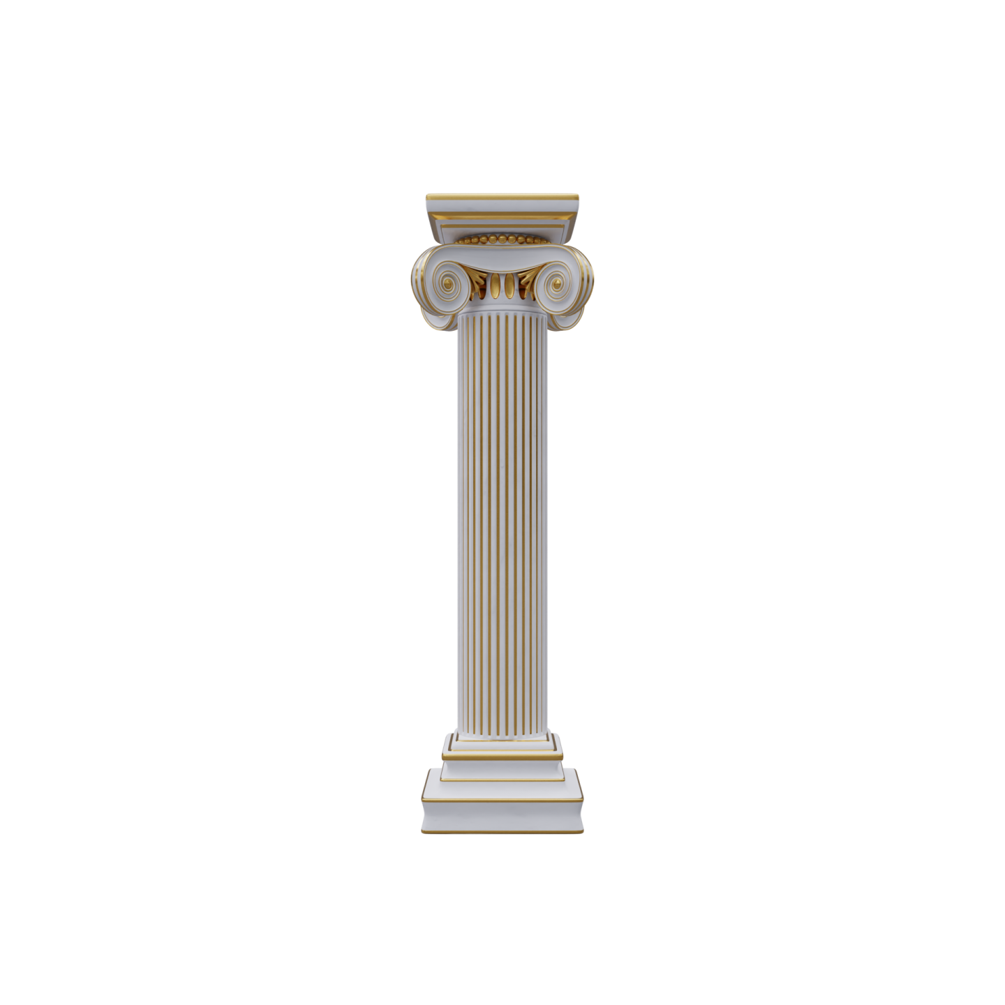 a white and gold column