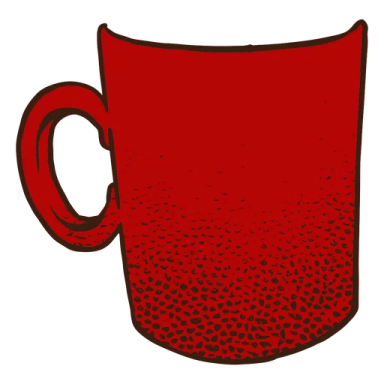 a red mug on a white background