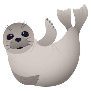 a seal with its paws up in the air