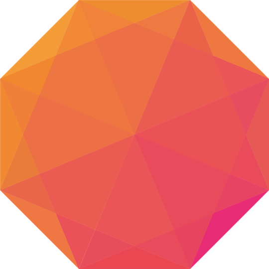 an orange and pink geometric shape