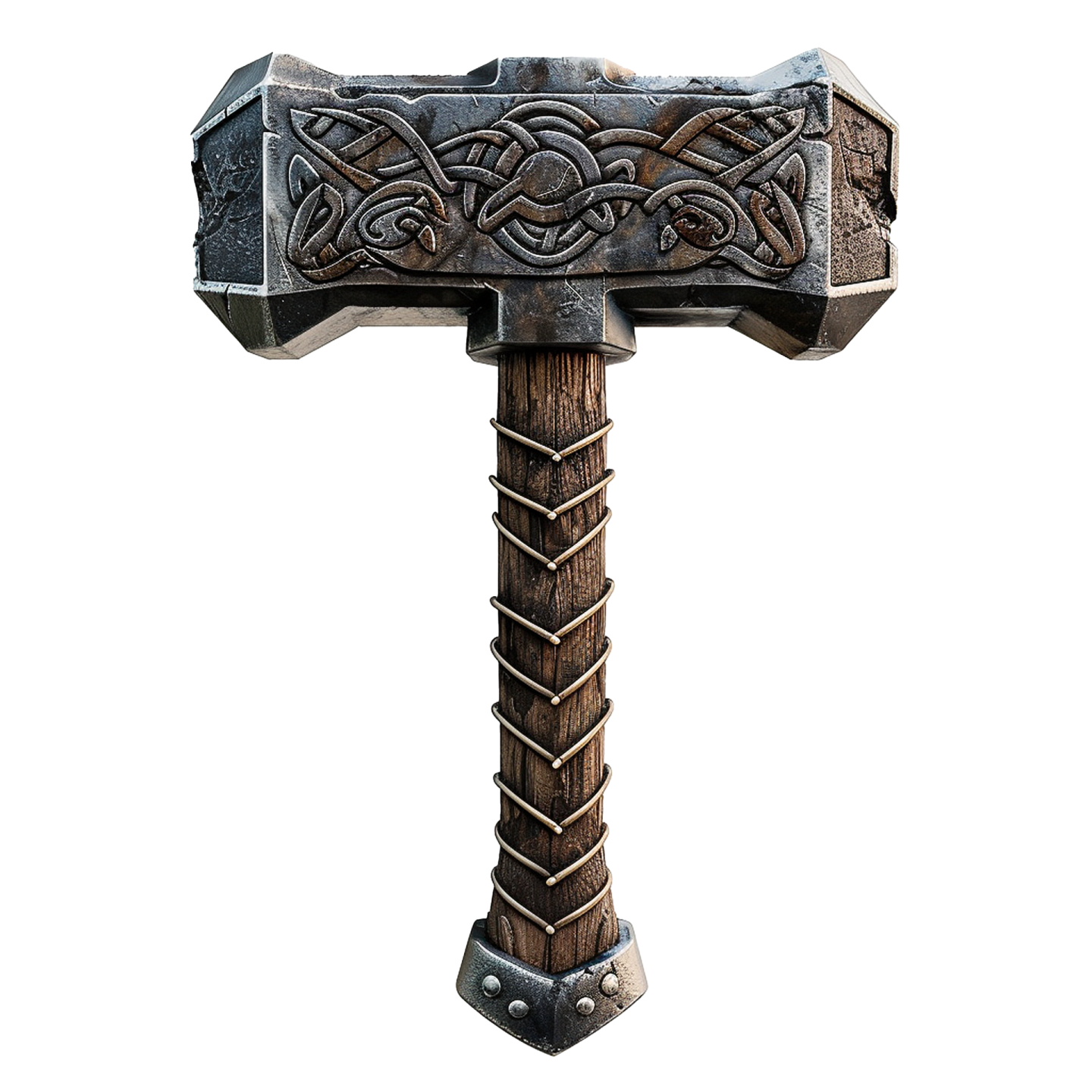 an axe with a celtic design on it