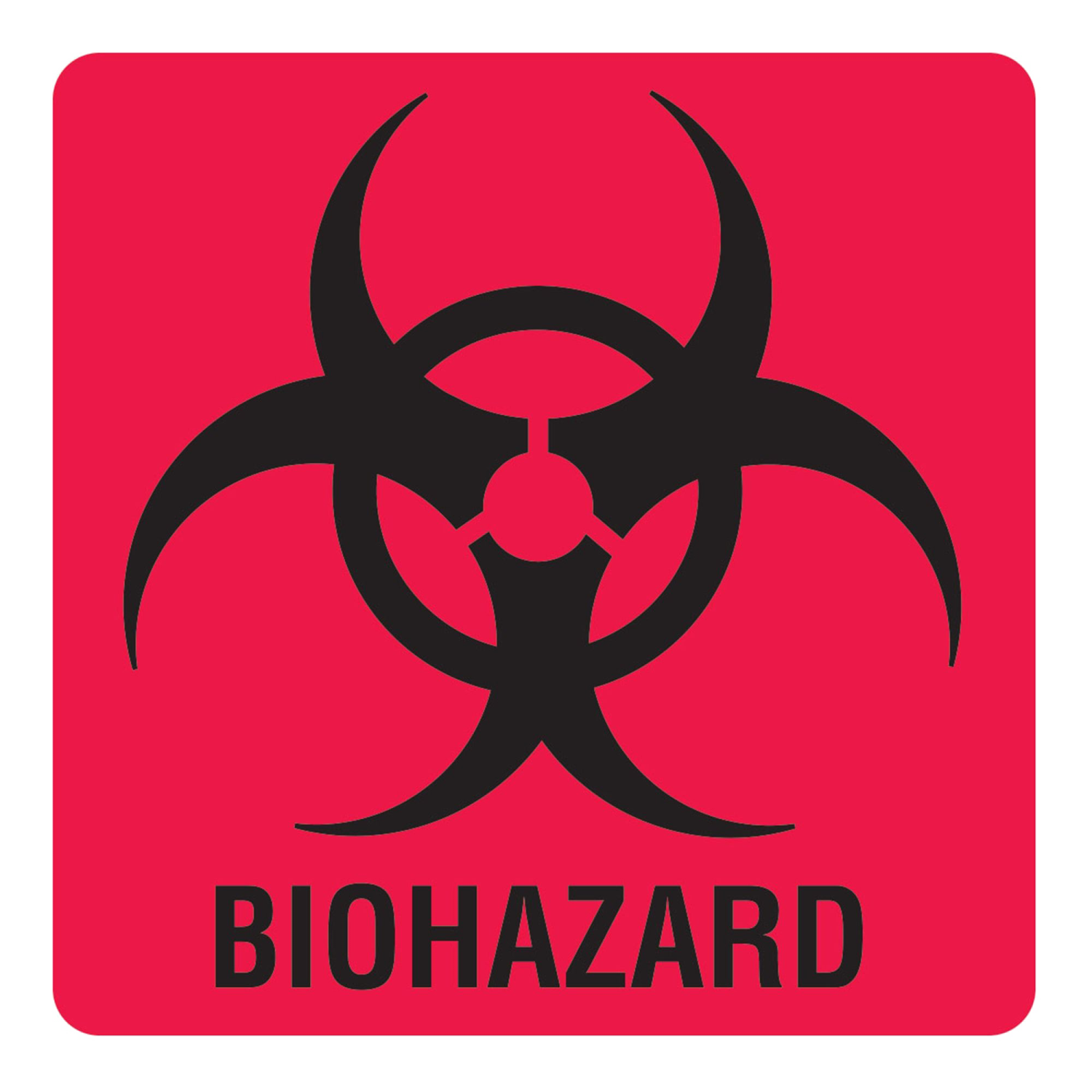 a bio hazard symbol on a red background