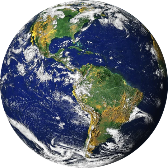 the earth with a white background