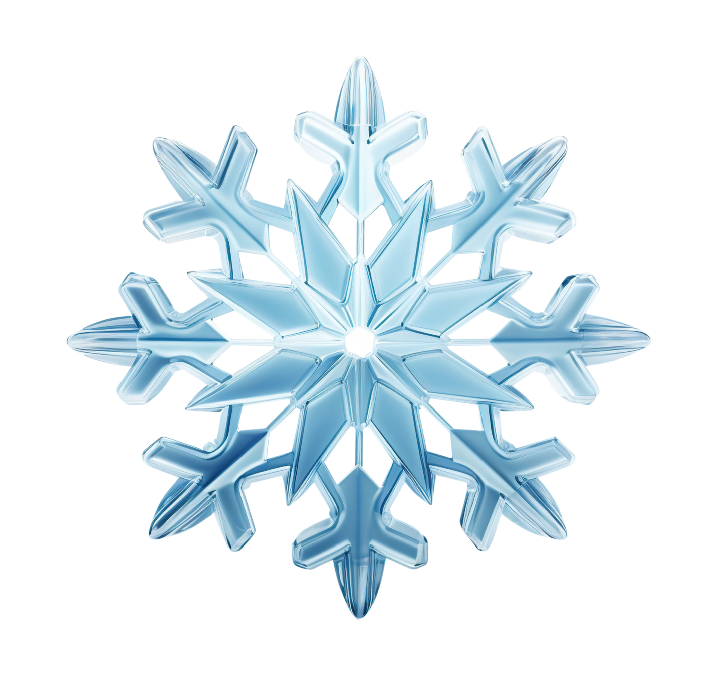 a blue snowflake on a white background