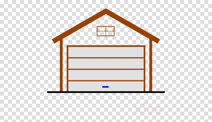 a garage with the door open on a transparent background