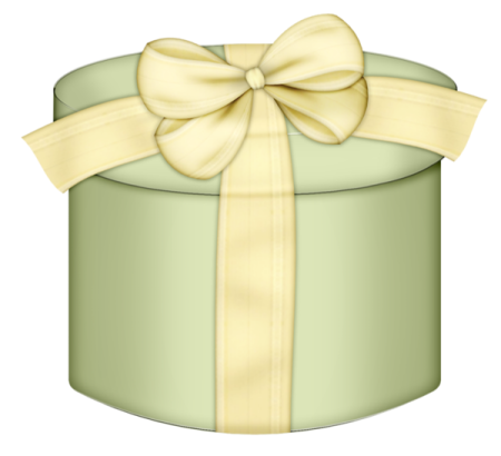 a green gift box with a yellow bow