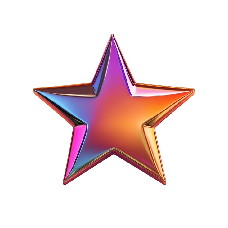 a shiny star on a white background