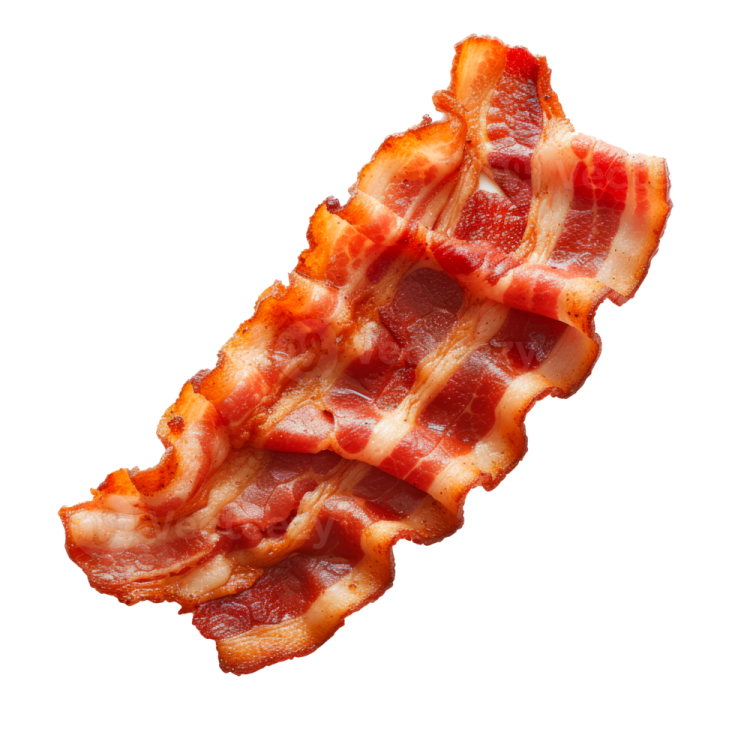 bacon on a white background