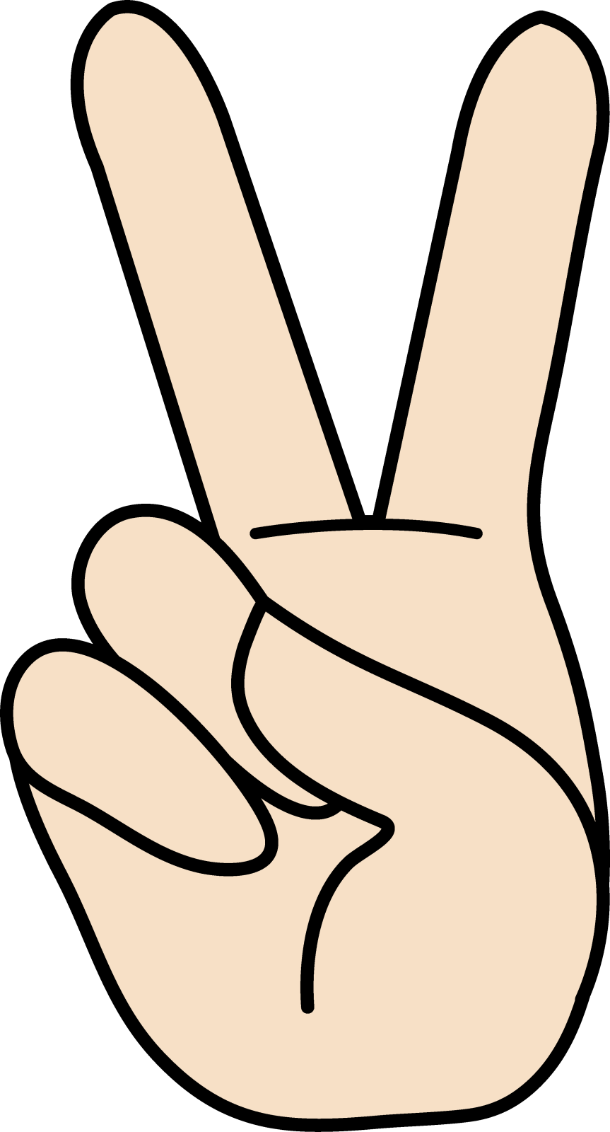a hand with two fingers in the middle