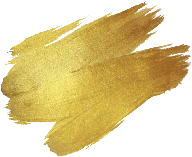a gold brush stroke on a white background
