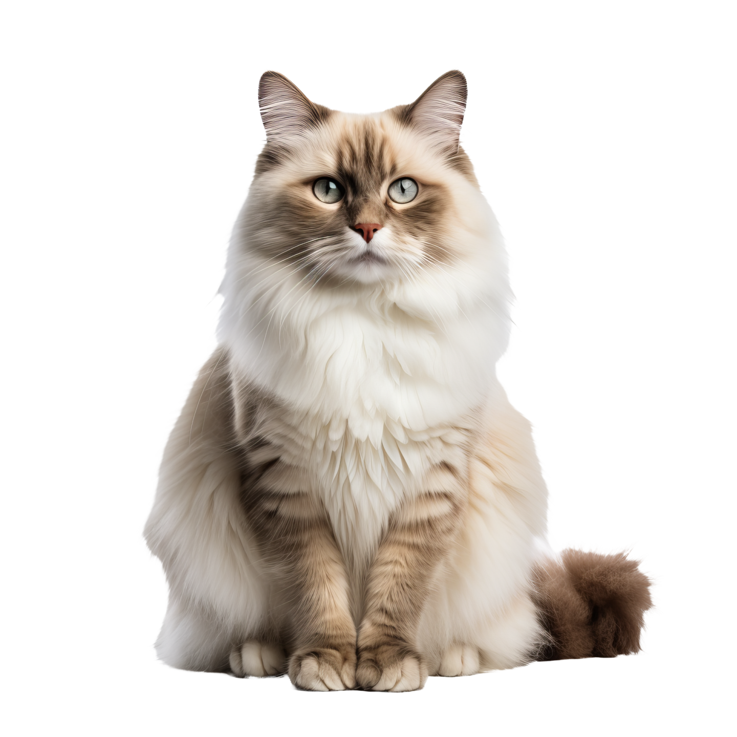 a cat sitting on the floor looking up