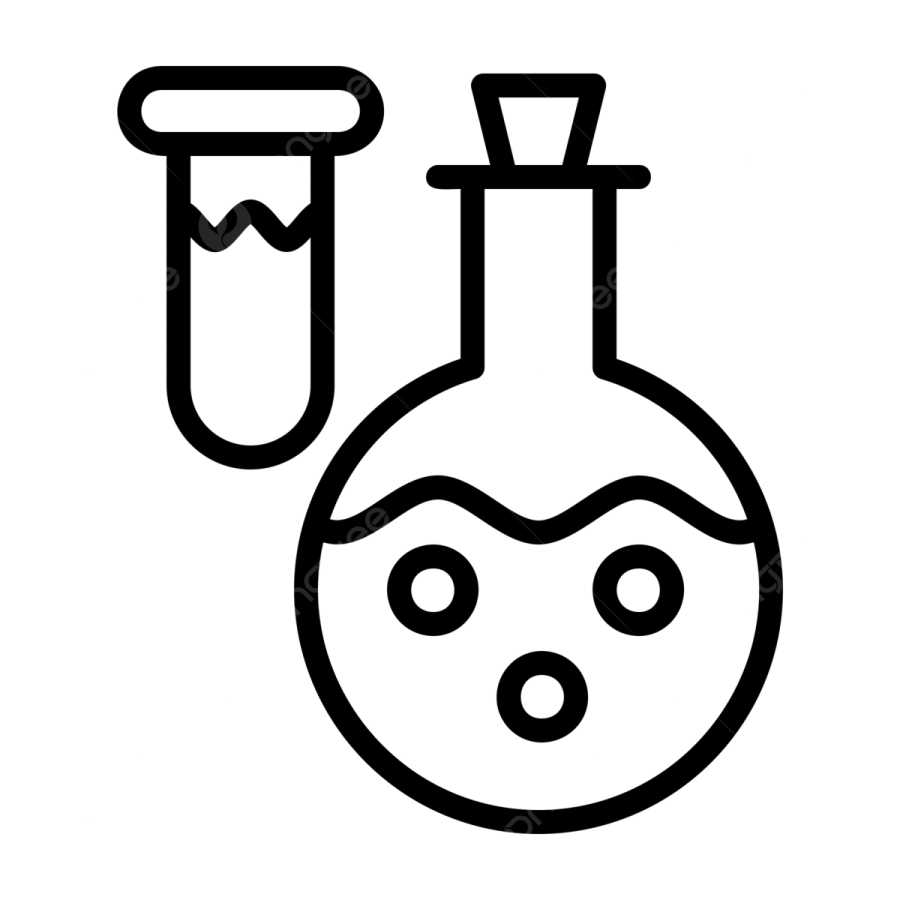 a black and white icon of a flask