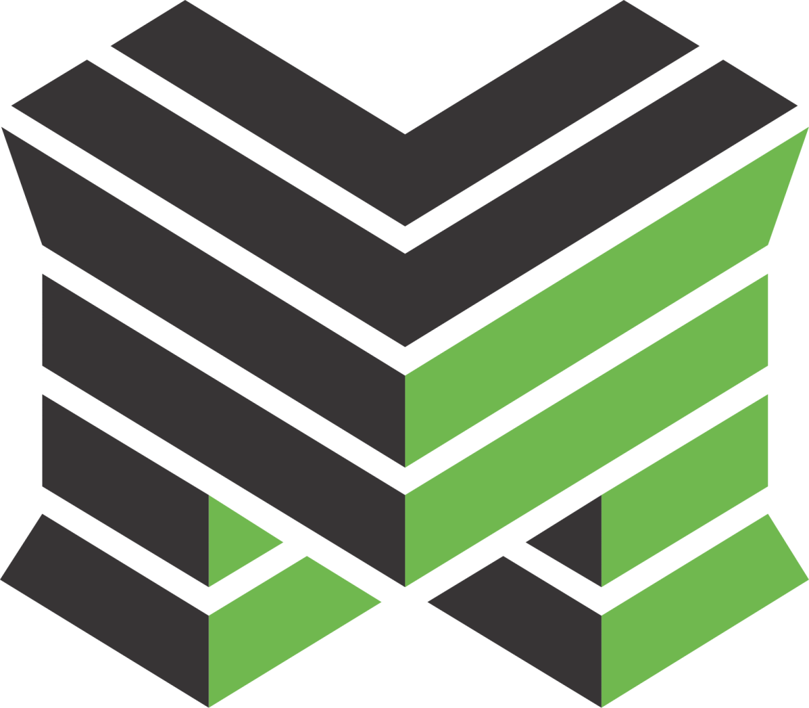 a black and blue logo with the letter m in the middle