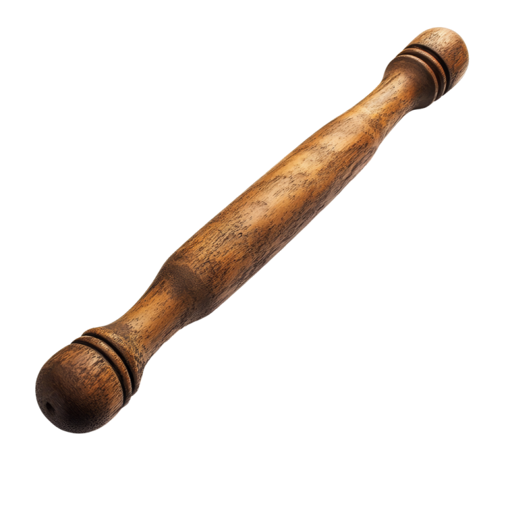 an old wooden pipe on a white background