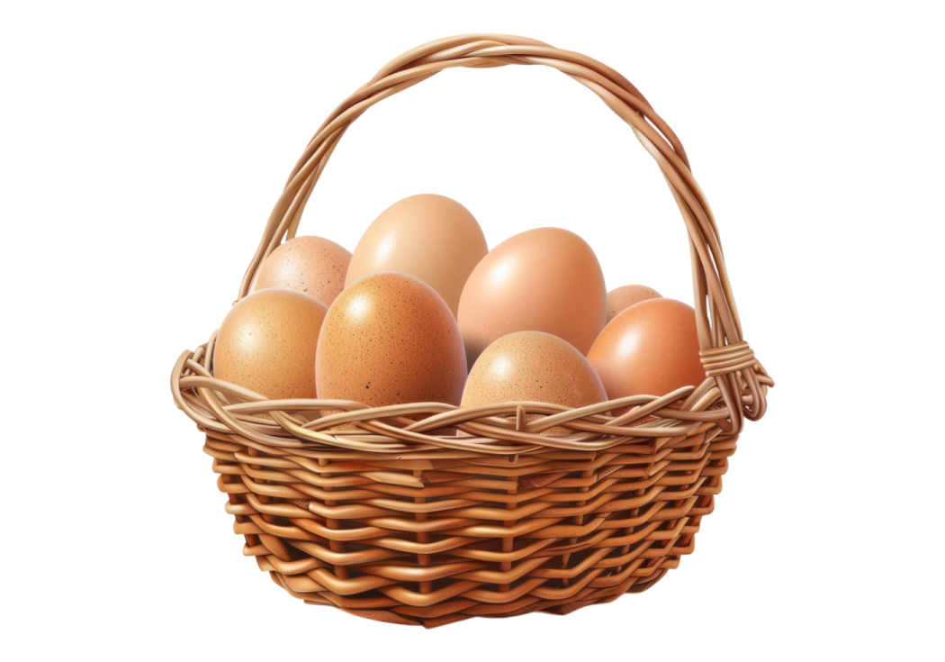 a basket full of eggs