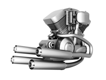a motorcycle engine on a white background
