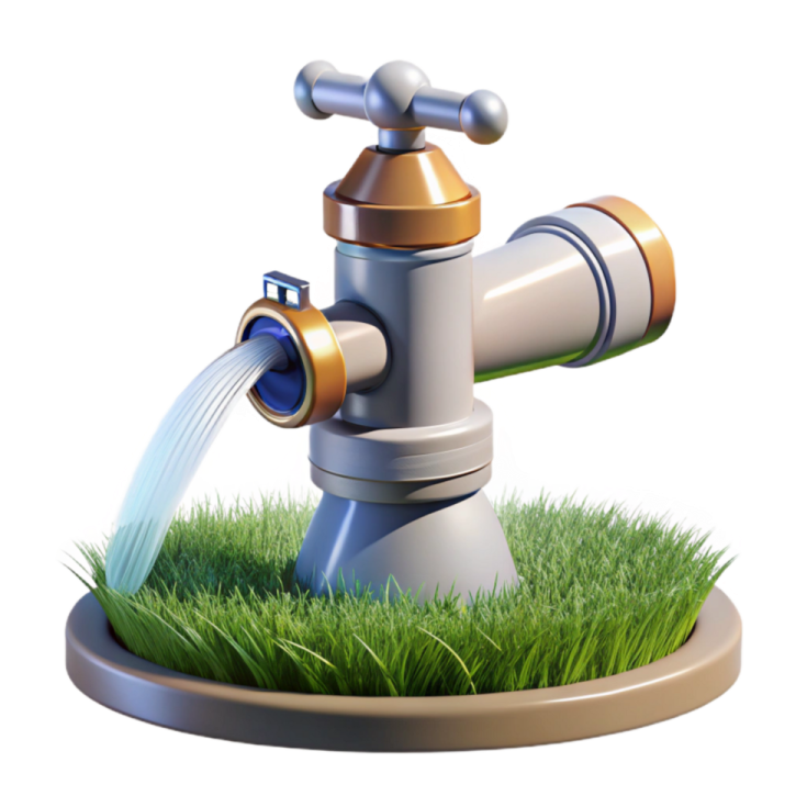 an image of a water tap in the grass