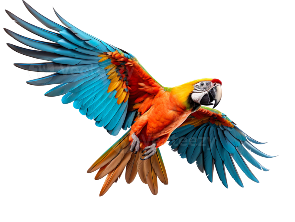a colorful parrot flying in the air