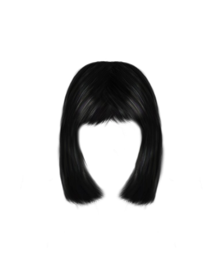 a drawing of a woman with long black hair
